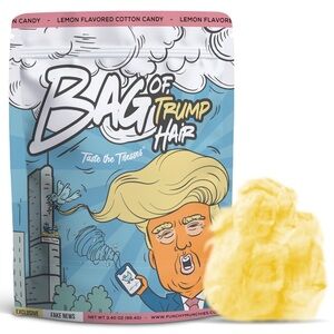 Bag of Trump Hair Cotton Candy – Lemon-Flavored Gag Gift Funny Novelty